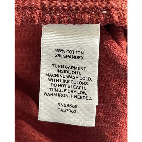 BP Corduroy Notched Hem Skirt Red Fire Large Y2K Retro 70s Dark Academia Preppy - Picture 12 of 12